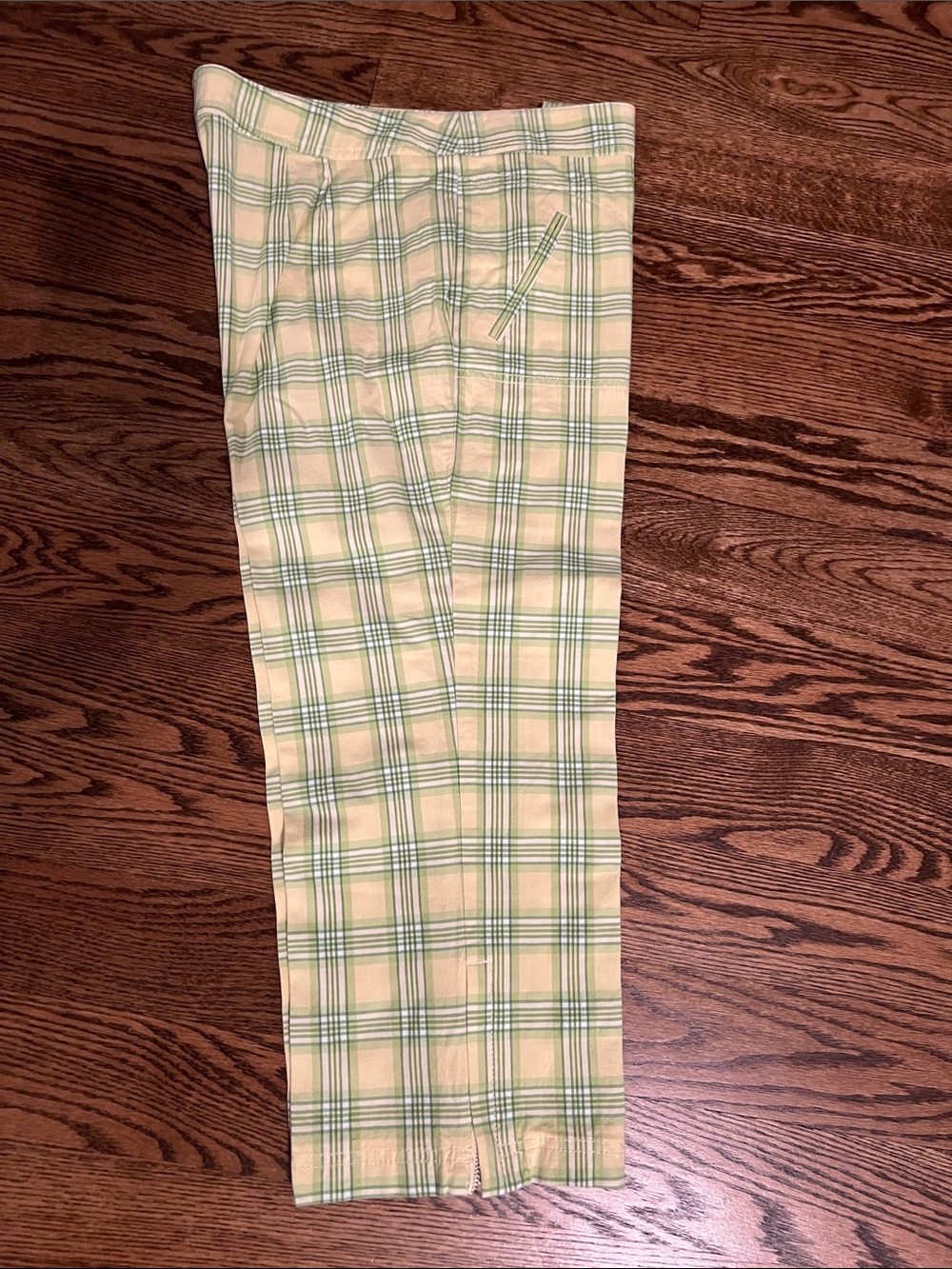 Ann Taylor LOFT Yellow and Green Plaid Crop pants